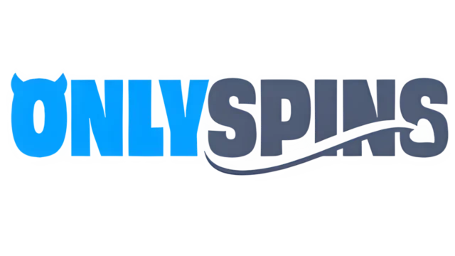 OnlySpins Casino logo with stylised blue and dark lettering