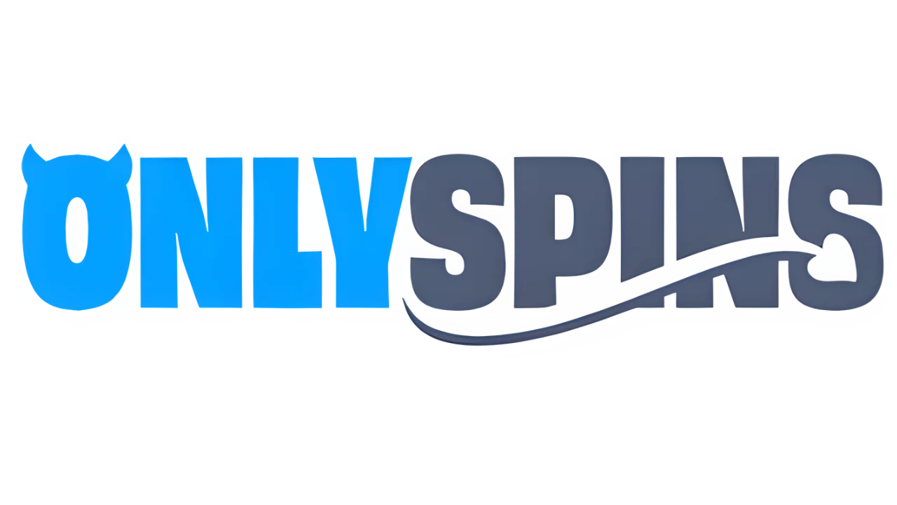 OnlySpins Casino logo with stylised blue and dark lettering
